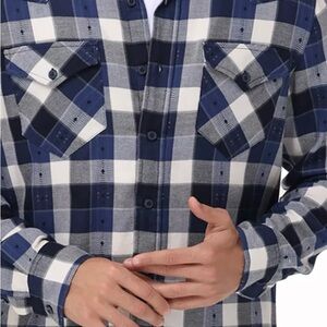 Frye Men's Blue Plaid Shirt size XXL NEW